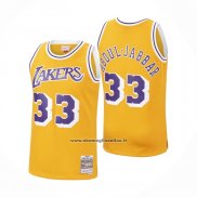 Maglia Los Angeles Lakers Kareem Abdul-jabbar #33 Mitchell & Ness 1984-85 Giallo