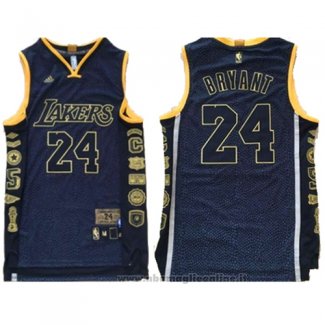 Maglia Los Angeles Lakers Kobe Bryant NO 24 Conmemorativa Retirado Nero