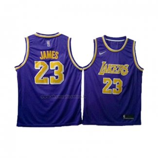 Maglia Los Angeles Lakers Lebron James NO 23 Viola