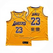 Maglia Los Angeles Lakers Lebron James No 23 Icon Giallo