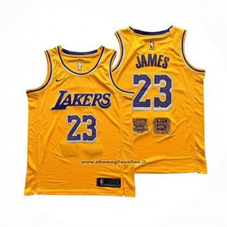 Maglia Los Angeles Lakers Lebron James No 23 Icon Giallo