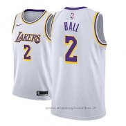 Maglia Los Angeles Lakers Lonzo Ball NO 2 Association 2018-19 Bianco