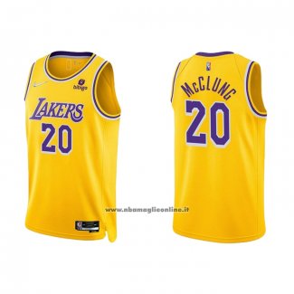 Maglia Los Angeles Lakers Mac Mcclung #20 75th Anniversary 2021-22 Giallo
