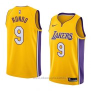 Maglia Los Angeles Lakers Rajon Rondo NO 9 Icon 2018 Giallo