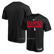 Maglia Manica Corta Atlanta Hawks Practice Performance 2022-23 Nero