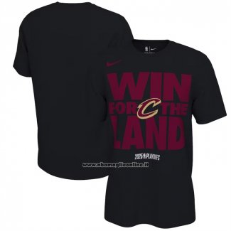 Maglia Manica Corta Cleveland Cavaliers 2025 Nba Playoffs Nero
