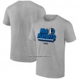 Maglia Manica Corta Dallas Mavericks 2024 NBA Playoffs Grigio