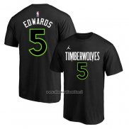 Maglia Manica Corta Minnesota Timberwolves Anthony Edwards Statement Nero