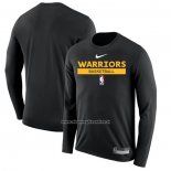 Maglia Manica Lunga Golden State Warriors Practice Performance 2022-23 Nero