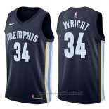 Maglia Memphis Grizzlies Brandan Wright NO 34 Icon 2017-18 Blu