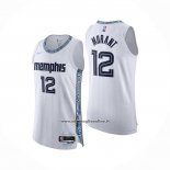 Maglia Memphis Grizzlies Ja Morant No 12 Citta Authentic 2025-26 Bianco