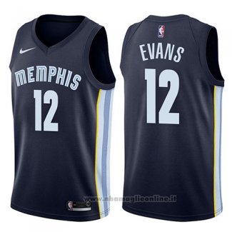 Maglia Memphis Grizzlies Tyreke Evans NO 12 Icon 2017-18 Blu