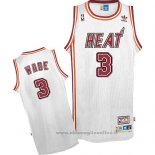 Maglia Miami Heat Dwyane Wade NO 3 Throwback Bianco