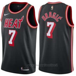 Maglia Miami Heat Goran Dragic NO 7 Classic 2017-18 Nero