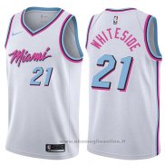 Maglia Miami Heat Hassan Whiteside NO 21 Citta 2017-18 Bianco