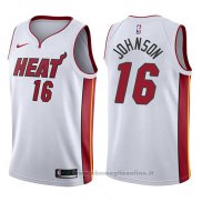 Maglia Miami Heat James Johnson NO 16 Association 2017-18 Bianco