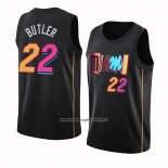 Maglia Miami Heat Jimmy Butler #22 Citta 2021-22 Nero