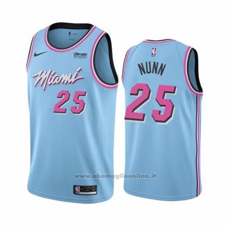 Maglia Miami Heat Kendrick Nunn NO 25 Citta Edition Blu