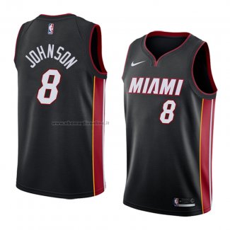 Maglia Miami Heat Tyler Johnson NO 8 Icon 2018 Nero