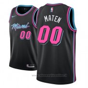 Maglia Miami Heat Yante Maten NO 00 Citta 2018-19 Nero