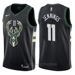 Maglia Milwaukee Bucks Brandon Jennings NO 11 Statement 2017-18 Nero