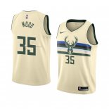 Maglia Milwaukee Bucks Christian Wood NO 35 Citta 2018 Crema