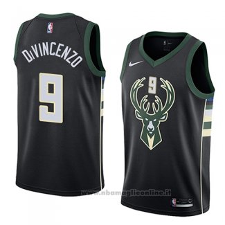 Maglia Milwaukee Bucks Donte Divincenzo NO 9 Statement 2018 Nero