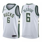 Maglia Milwaukee Bucks Eric Bledsoe NO 6 Association 2017-18 Bianco