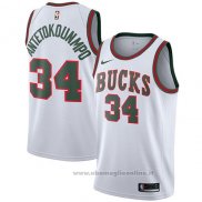 Maglia Milwaukee Bucks Giannis Antetokounmpo NO 34 2017-18 Bianco