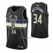 Maglia Milwaukee Bucks Giannis Antetokounmpo #34 Statement 2021 Finals Nero