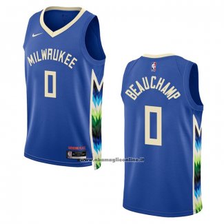 Maglia Milwaukee Bucks Marjon Beauchamp #0 Citta 2022-23 Blu