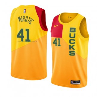 Maglia Milwaukee Bucks Nikola Mirotic NO 41 Citta 2018-19 Giallo