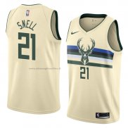 Maglia Milwaukee Bucks Tony Snell NO 21 Citta 2018 Crema