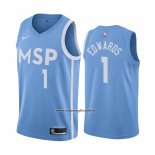 Maglia Minnesota Timberwolves Anthony Edwards #1 Citta Blu