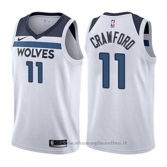 Maglia Minnesota Timberwolves Jamal Murray NO 11 Crawford Association 2017-18 Bianco