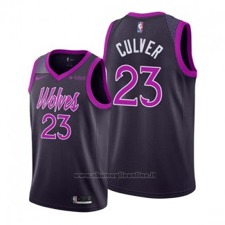 Maglia Minnesota Timberwolves Jarrett Culver NO 23 Citta 2019-20 Viola