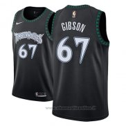 Maglia Minnesota Timberwolves Taj Gibson NO 67 Classic 2018 Nero