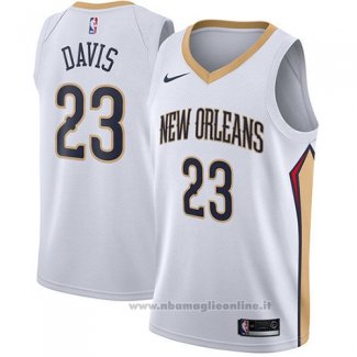 Maglia New Orleans Pelicans Anthony Davis NO 23 Association 2017-18 Bianco