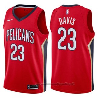 Maglia New Orleans Pelicans Anthony Davis NO 23 Statement 2017-18 Rosso