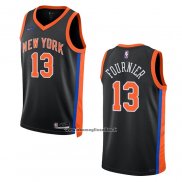 Maglia New York Knicks Evan Fournier #13 Citta 2022-23 Nero