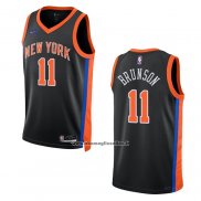 Maglia New York Knicks Jalen Brunson #11 Citta 2022-23 Nero