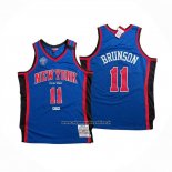 Maglia New York Knicks Jalen Brunson No 11 Mitchell & Ness Hardwood Classics Blu