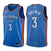 Maglia Oklahoma City Thunder Corey Brewer NO 3 Icon 2017-18 Blu