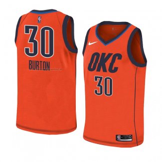 Maglia Oklahoma City Thunder Deonte Burton NO 30 Earned 2018-19 Arancione