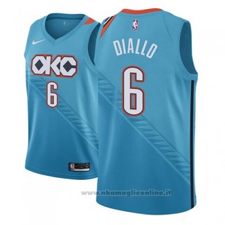 Maglia Oklahoma City Thunder Hamidou Diallo NO 6 Citta 2018-19 Blu