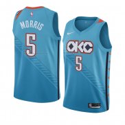 Maglia Oklahoma City Thunder Markieff Morris NO 5 Citta 2018-19 Blu