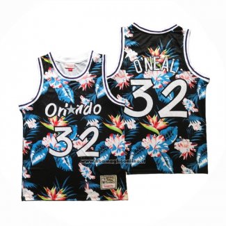 Maglia Orlando Magic Shaquille O'neal #32 Floral Fashion Nero