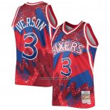 Maglia Philadelphia 76ers Allen Iverson #3 Mitchel & Ness 1997-98 Rosso