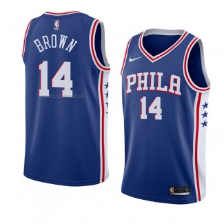 Maglia Philadelphia 76ers Anthony Brown NO 14 Icon 2018 Blu