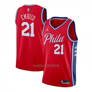 Maglia Philadelphia 76ers Joel Embiid #21 Statement 2020-21 Rosso